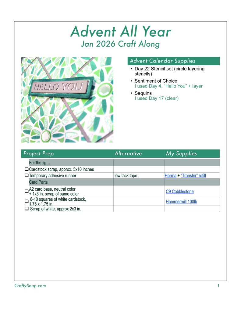 Advent Event prep notes